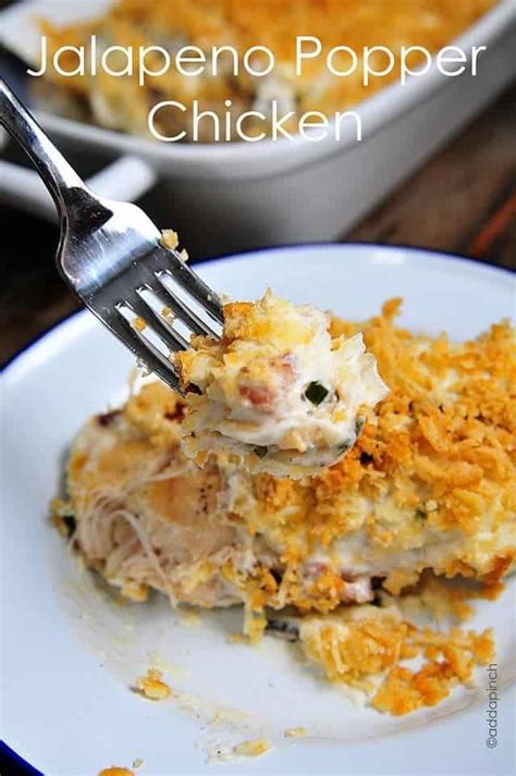Cheesy jalapeno popper stuffed chicken breast stuffed with diced jalapeño, cream cheese, cheddar jack cheese, scallions and bacon! Jalapeno Popper Chicken Recipe - Add a Pinch