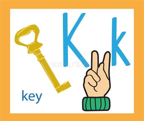 Cartoon Letter K Creative English Alphabet Abc Concept Sign Language