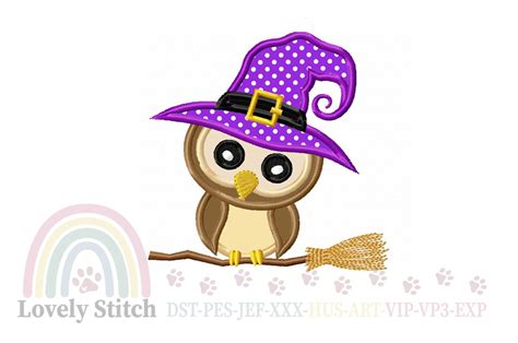 halloween owl embroidery · creative fabrica