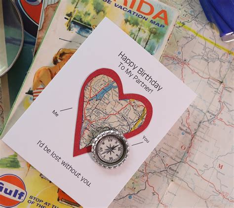 Birthday Card For Husband Personalized Custom Map Etsy