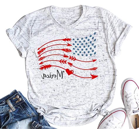 Merica Flag T Shirt Women Love Patriotic American Flag Whtie Size X Large Youy Ebay
