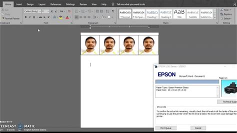 How To Print 1x1 2x2 Id Photo Picture Using Microsoft Word How To