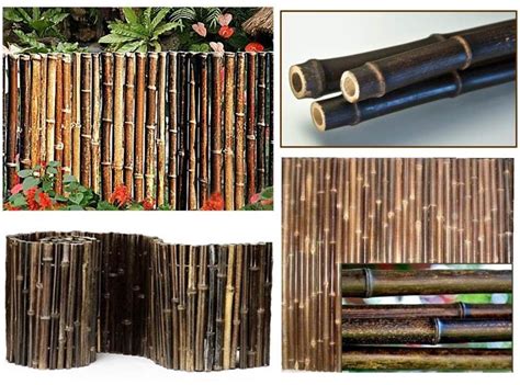 Due to the firmness of the black bamboo edging rolls, they can be placed in different shapes and formations. Beautiful Black Bamboo Poles, Fencing, Garden Edging ...