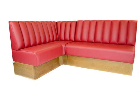 The bakutoo features two tone coloured back rest with a wooden base. Modular Banquette Seating - Fluted Back