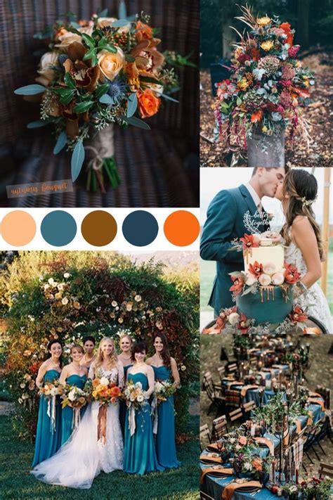 20 dark teal and rust orange wedding color ideas for fall orange wedding colors fall wedding