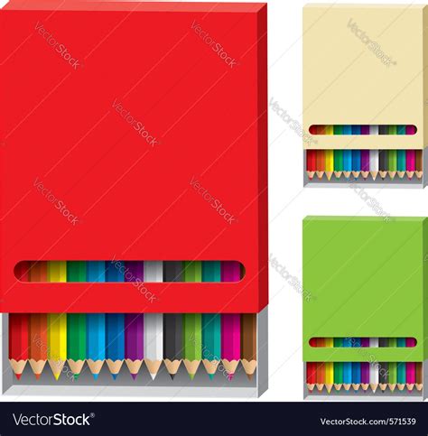 Box Color Pencils Royalty Free Vector Image Vectorstock