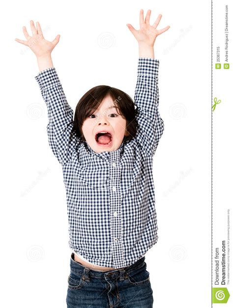 Excited Boy With Arms Up Royalty Free Stock Photo Image 25367315