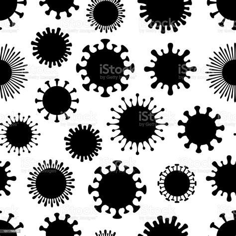 Seamless Illustration Of Coronavirus Cells Stock Illustration
