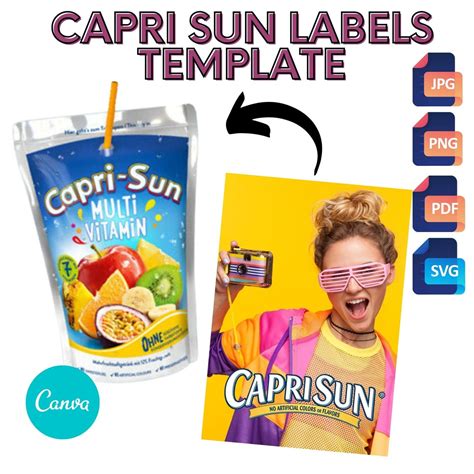 Capri Sun Canva Template I I Editable Template I Editable Favors I