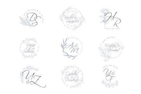 Free Vector Elegant Wedding Logos
