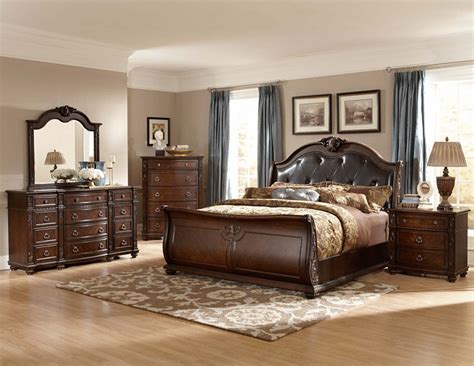 Bella wood upholstered 3 piece bedroom group. Cherry Wood Bedroom Ideas … | Sleigh bedroom set, King ...