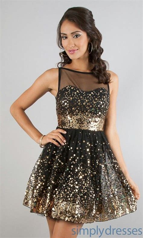 Black And Gold Dress Sequin Fashion Pinterest Gold Black And