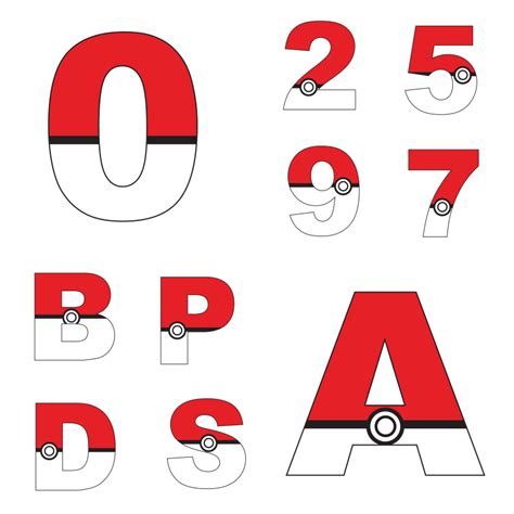Alfabeto Personalizado Pokémon Completo Com Números E Letras Alfabeto