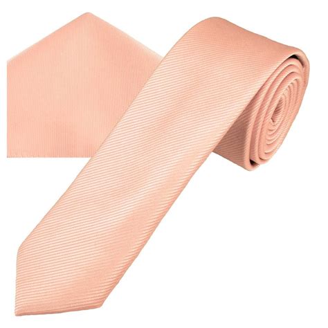 Plain Dusky Pink Ribbed Men S Skinny Tie Pocket Square Handkerchief
