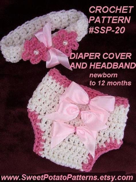 Baby Diaper Cover And Headband Easy Crochet Pattern Instant