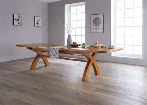 Large 12 14 Seater Oak Dining Table Double Extending Free Delivery