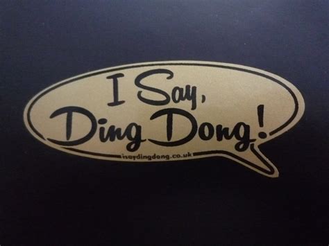 I Say Ding Dong Speech Bubble Stickers Black And Gold 3 Set Of 4