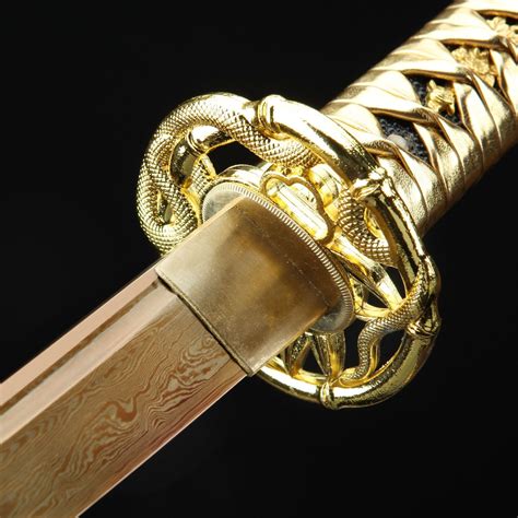Japanese Sword Handmade Japanese Sword Damascus Steel With Golden