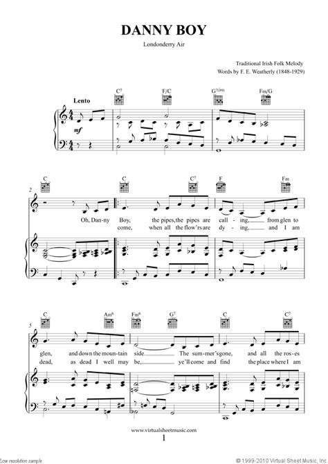 Download and print danny boy sheet music for easy piano by frederick edward weatherly from sheet music direct. Danny Boy Sheet Music Free Key Of D Piano - rangmet