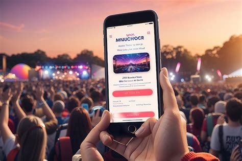 Premium Ai Image A Mockup For A Music Festival Promotion Displaying A