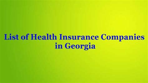 More of the best georgia life insurance companies below. Top Health insurance companies in Georgia List 2021 Updated