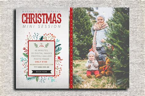 Christmas Mini Session Template Flyer Templates Creative Market