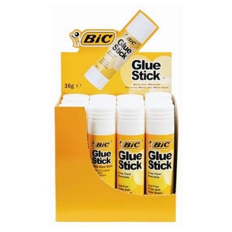 Large Glue Sticks 36 Grams Box 12 Bic 51423 Adhesive School Glues