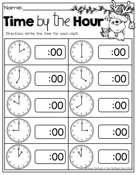 Reading Clock Worksheets For Kindergarten