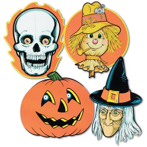 4 Pack Assorted 14 19 Large 2 Sided Halloween Cutouts Party