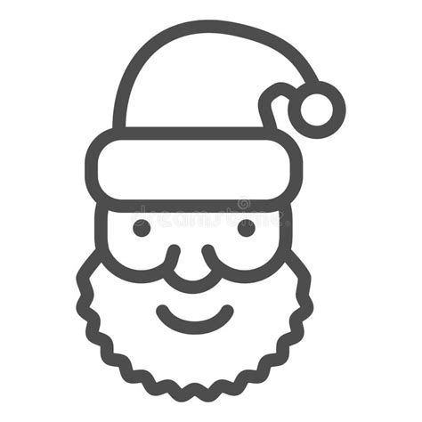 Santa Face With A Hat Line And Solid Icon Santa Claus Portrait With