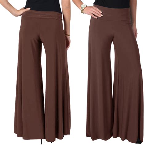 womens wide leg fashion high waist palazzo long casual dress pants trousers ebay