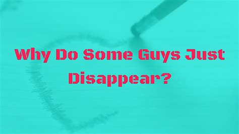 Listen to just disappear on spotify. Why Do Some Guys Just Disappear? - YouTube