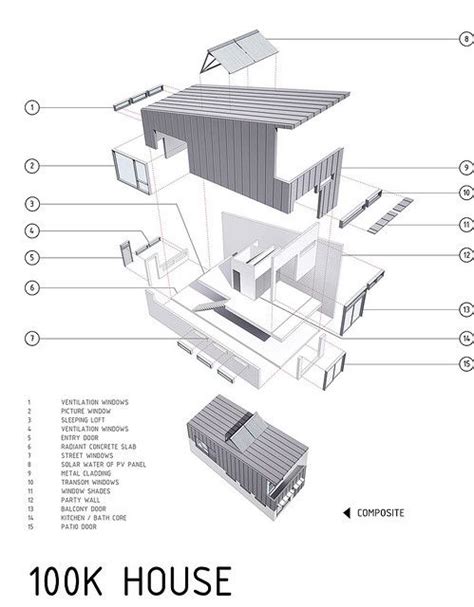 Exploded View Of 100k House By Postgreen Via Flickr Balcony Doors