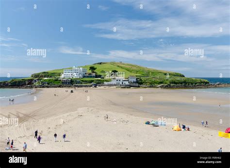 Bigbury Beach And Burgh Island In Devon Stock Photo Alamy