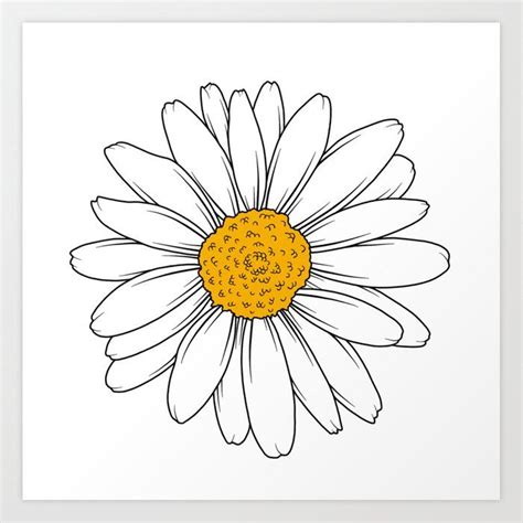 Simple Daisy Flower Art Print By Jamieleemaher Society6 Flower