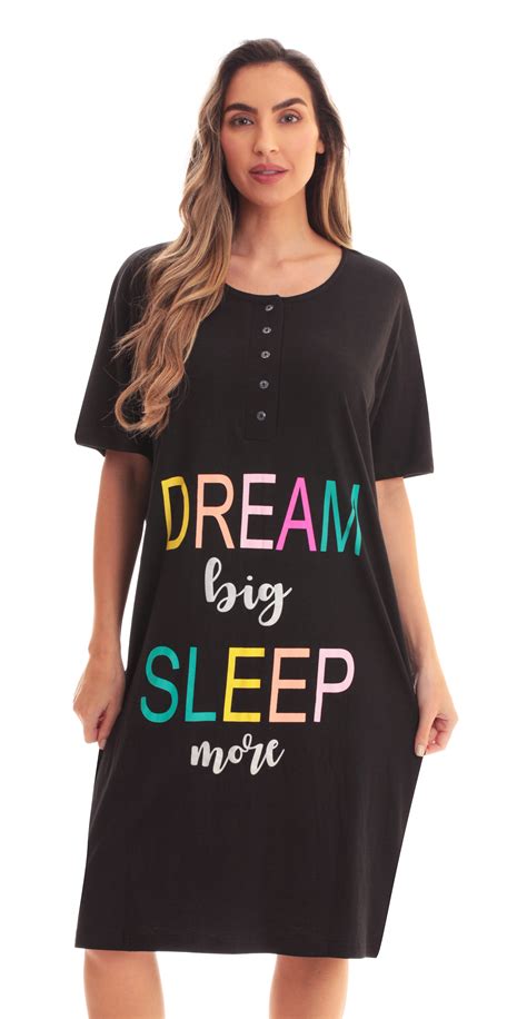 Just Love Short Sleeve Nightgown Sleep Dress For Women Black Dream