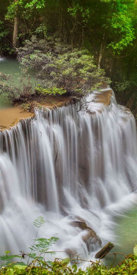 Hintergrundbild Für Handys Erawan Wasserfall Erawan Nationalpark