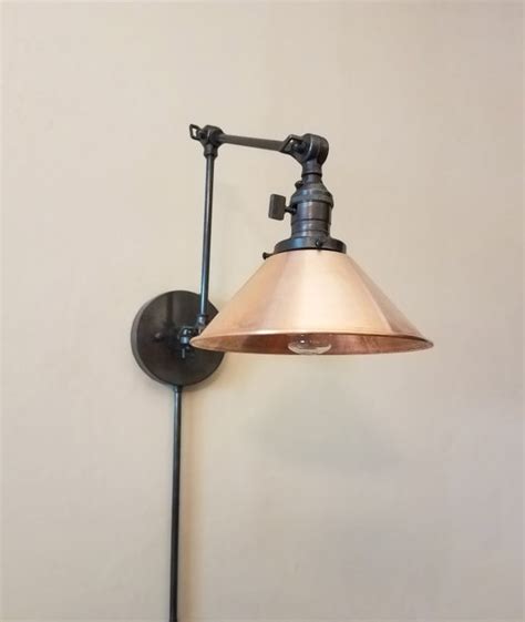Plug In Swing Arm Adjustable Wall Light Industrial Sconce Bronze