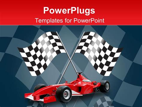 Powerpoint Template Racing Flags In Background With Red Formula One