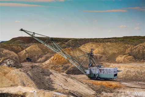 Dragline Excavator In A Clay Quarry Near The Town Of Polohy In The