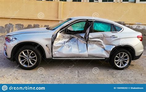 Crashed BMW Car Road Accident Vehicle Editorial Photography Image Of
