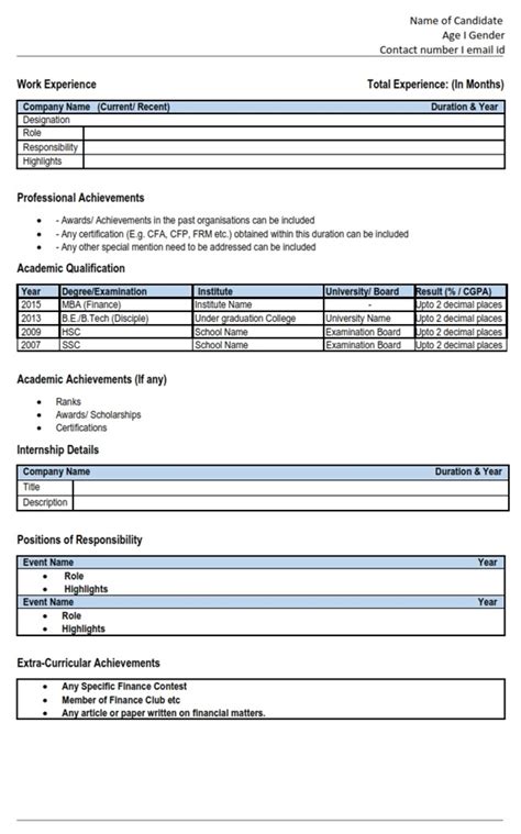 Mba resume before & after. Resume/CV Sample Format - Finance (Work Experience) | MBA ...