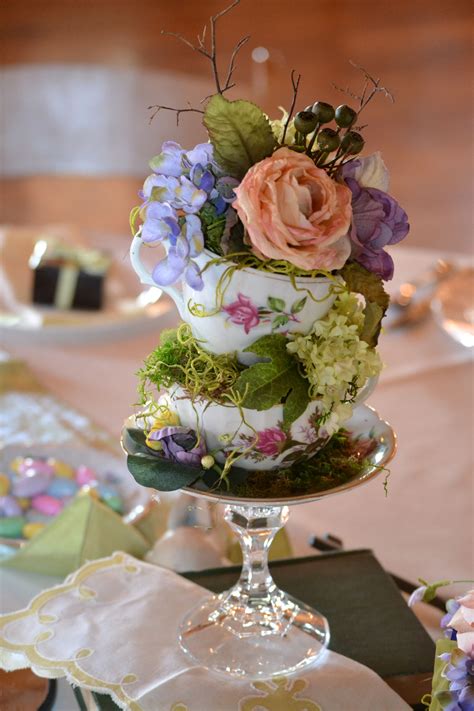 I Made Topsy Turvy Teacup Table Arrangements For All Tables Tea Party Bridal Shower Bridal Tea