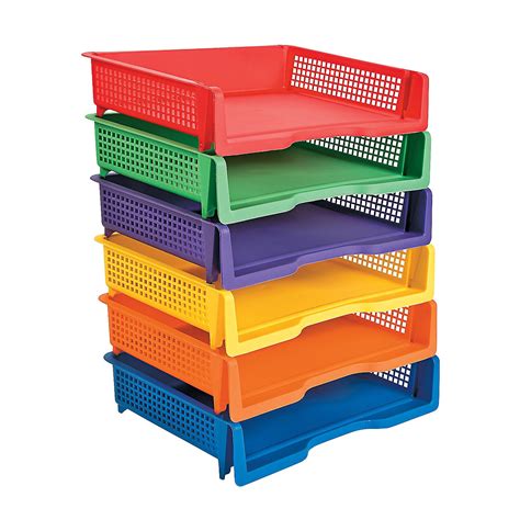 Stackable Plastic Bins Educational 6 Pieces