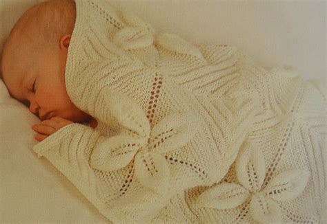 Knitting Pattern 3 Pramcot Covers 4ply Shawls And Blanket Etsy
