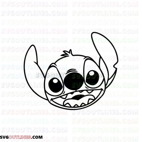 Stitch Face Smiling Lilo And Stitch Outline Svg Dxf Eps Pdf Png