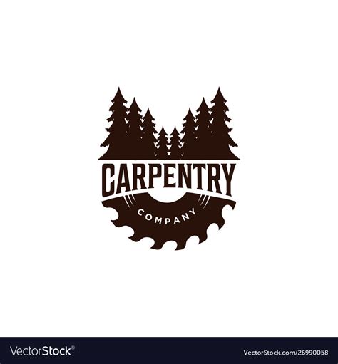 Wood Work Carpentry Logo Royalty Free Vector Image
