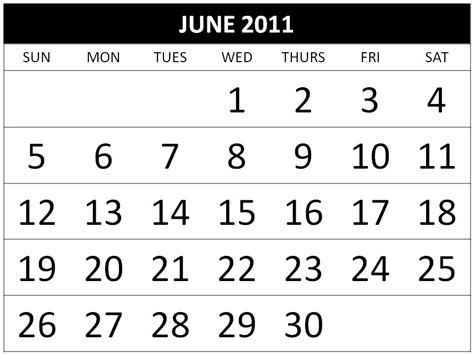 Choco Choco Tatto June 2011 Calendar Template