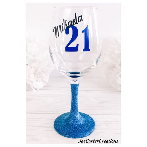 21st Birthday Wine Glass Personalized 21st Birthday Wines Etsy 21 Birthday Wine Glass