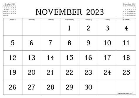 Calendar Nov 2023 Printable Mobila Bucatarie 2023